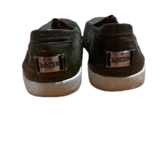 TOMS Womens 7 Avalon Olive Green
Waxed Canvas Patent Linen Slip On Loafers - Picture 10 of 13